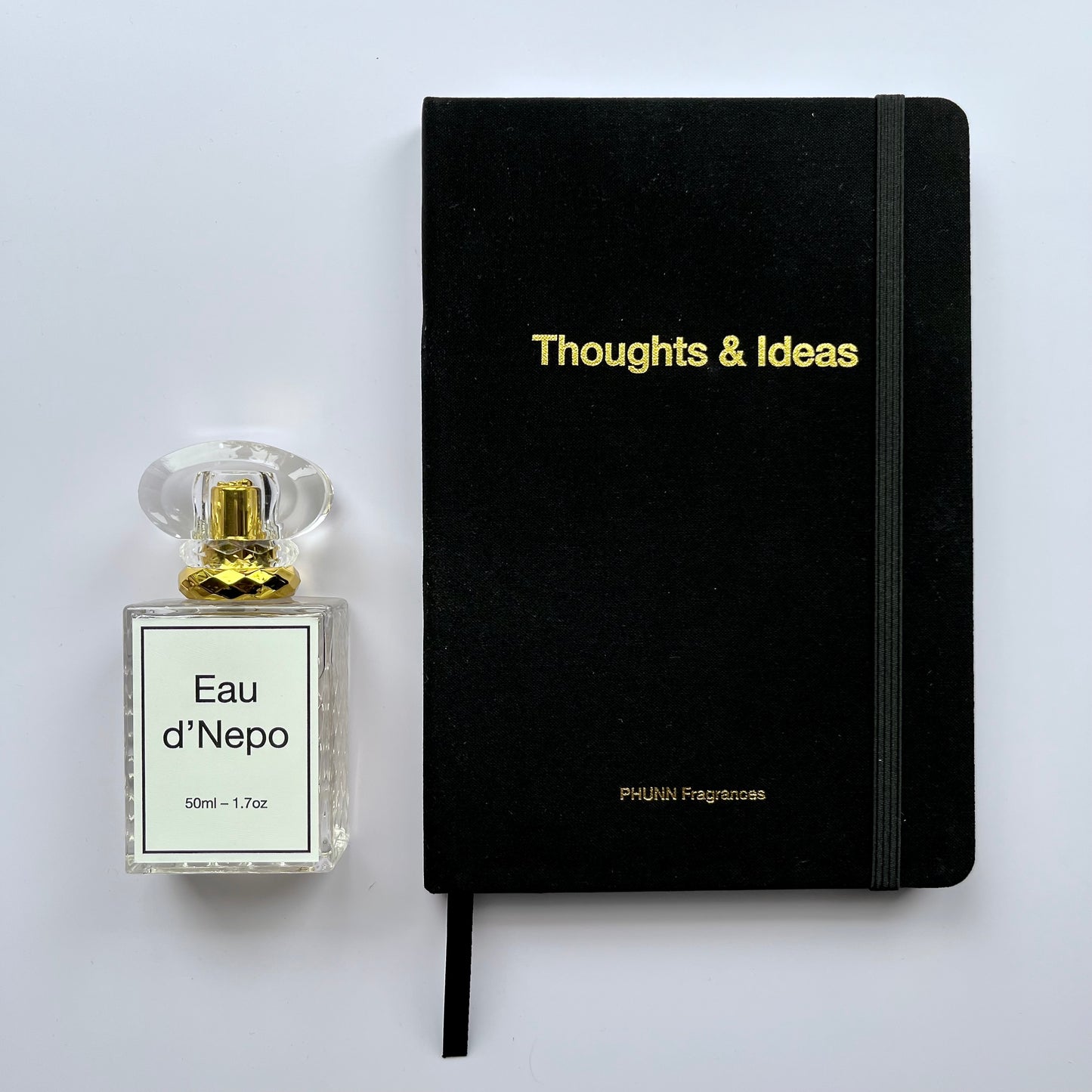 Eau d'Nepo perfume, Hailey Bieber, nepo baby, viral, vogue, thoughts and ideas notebook, phunn fragrances