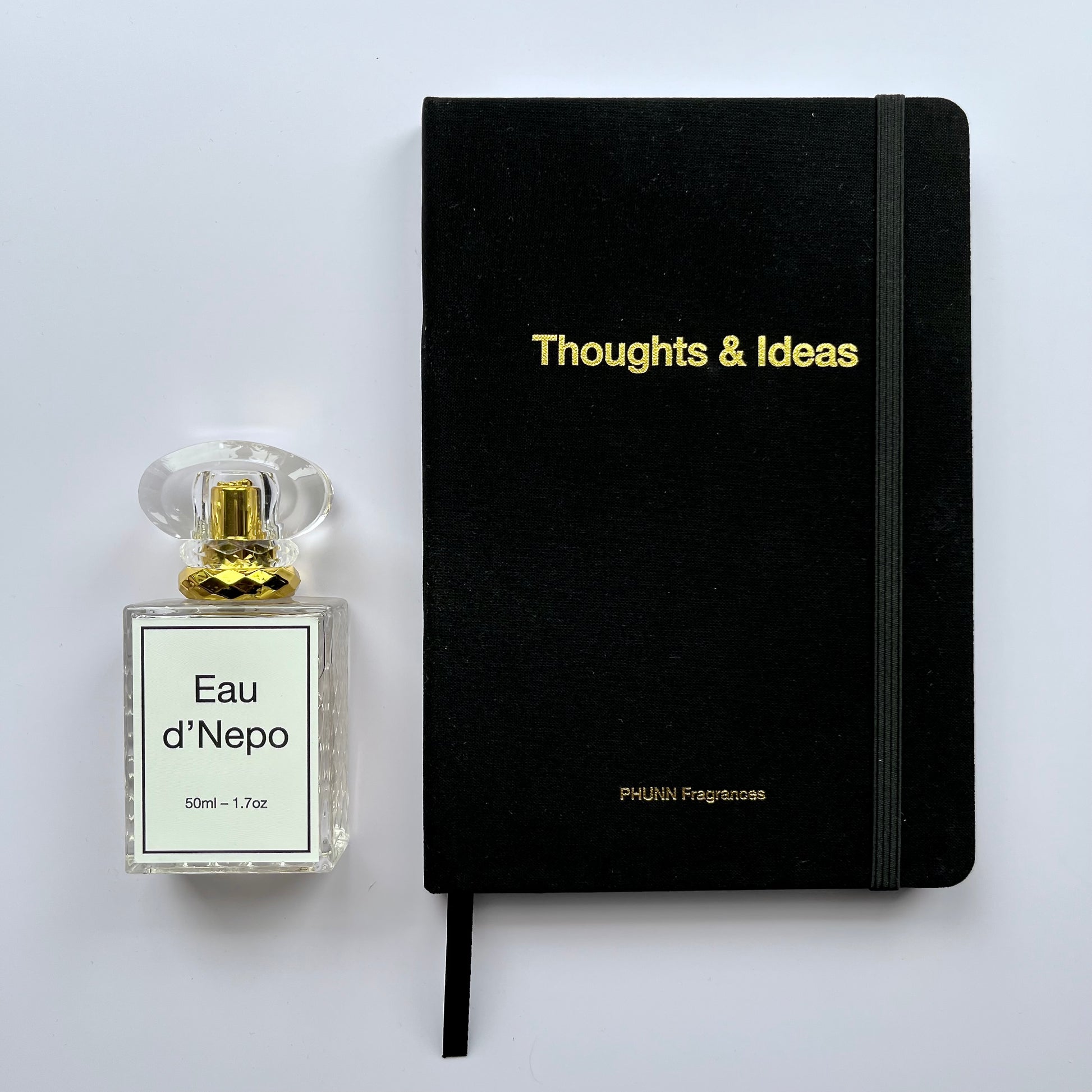 Eau d'Nepo perfume, Hailey Bieber, nepo baby, viral, vogue, thoughts and ideas notebook, phunn fragrances